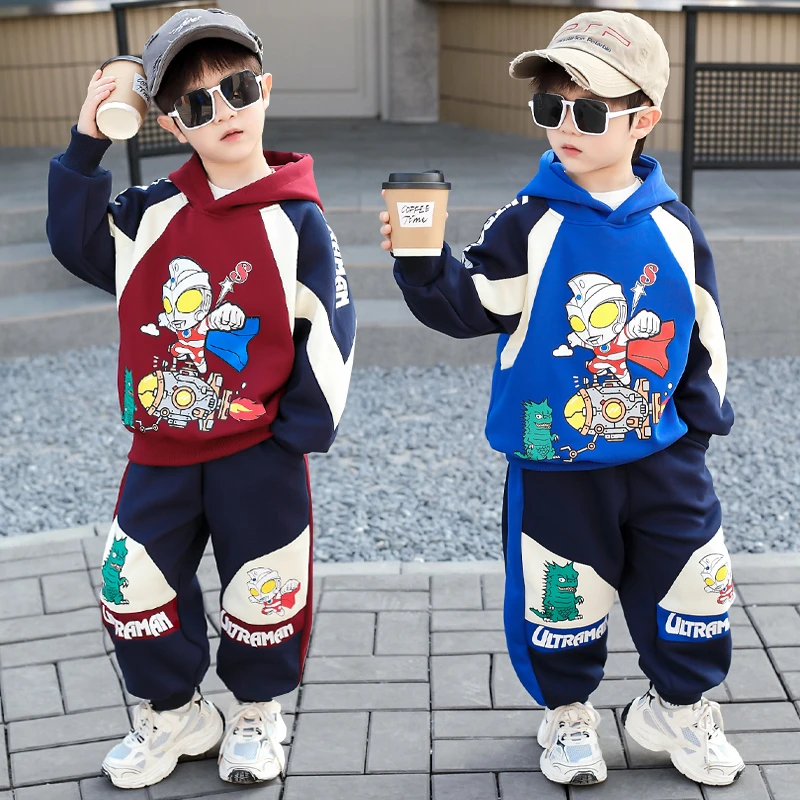 奥特曼衣服男童春秋卫衣套装2025新款洋气男孩帅气正版运动两件套