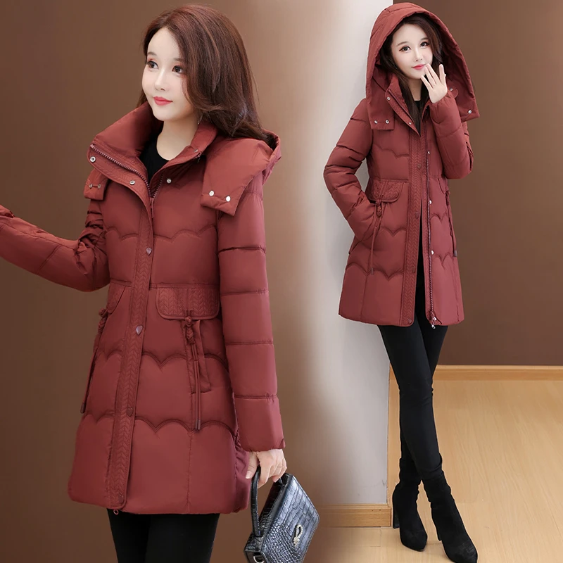 高级感中长款羽绒服女士2025冬季新款中长款休闲保暖加厚外套