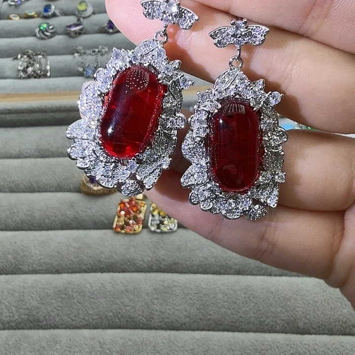 戒指银S925镶嵌水晶