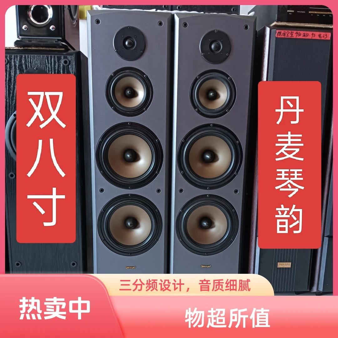 8新  丹麦琴韵双8寸落地音箱一对。运费到付，不支持7天无理由。