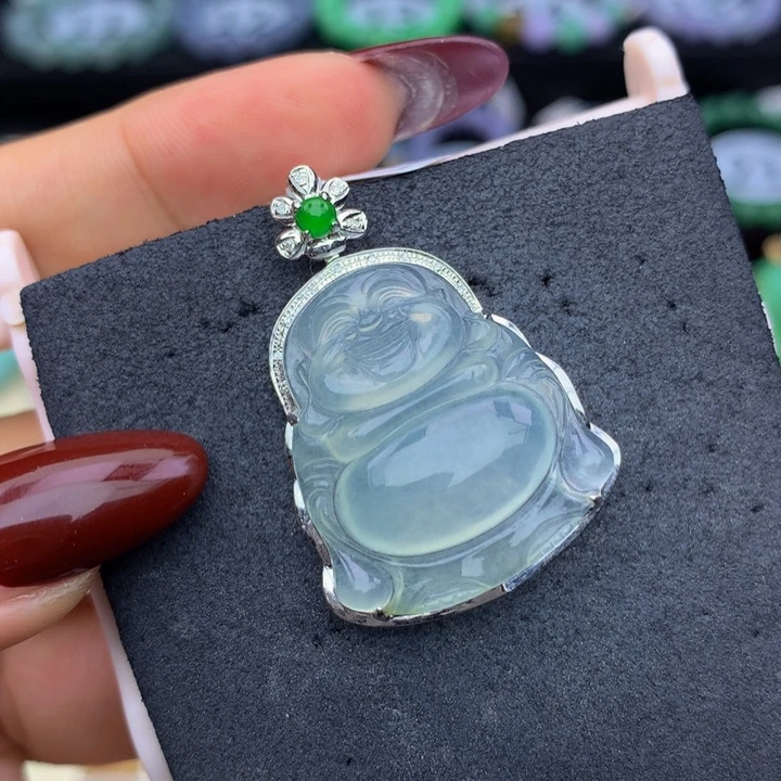 翡翠18K金镶嵌手绳翡翠