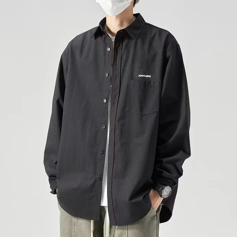 长袖衬衫男外套春秋款男生外穿潮牌工装衬衣痞帅男士夹克百搭上衣