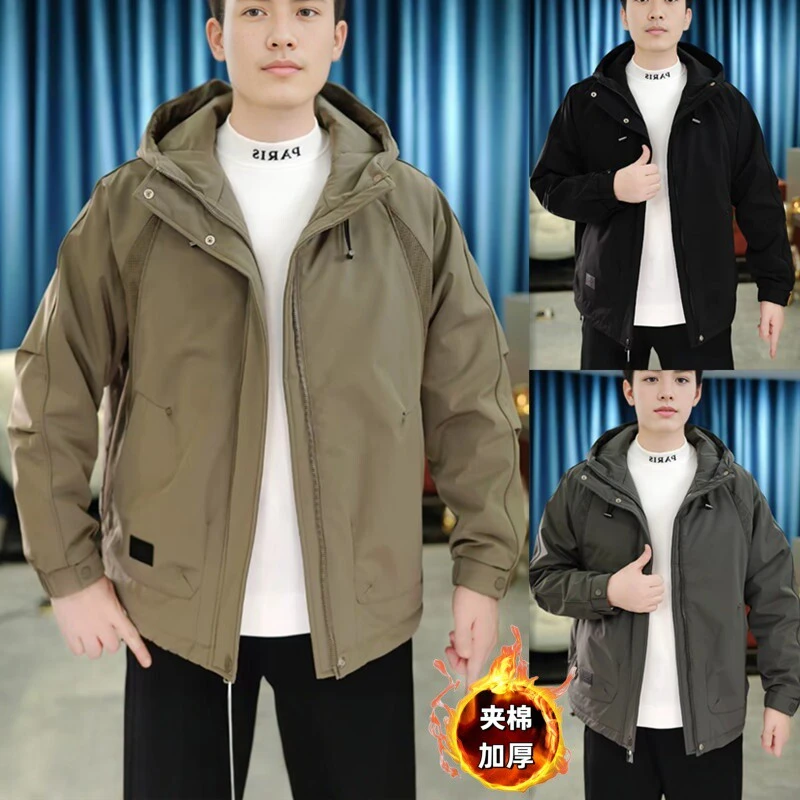 迪柯登秋冬爆款男款新款连帽工装二棉外套夹棉加厚保暖防风户外棉