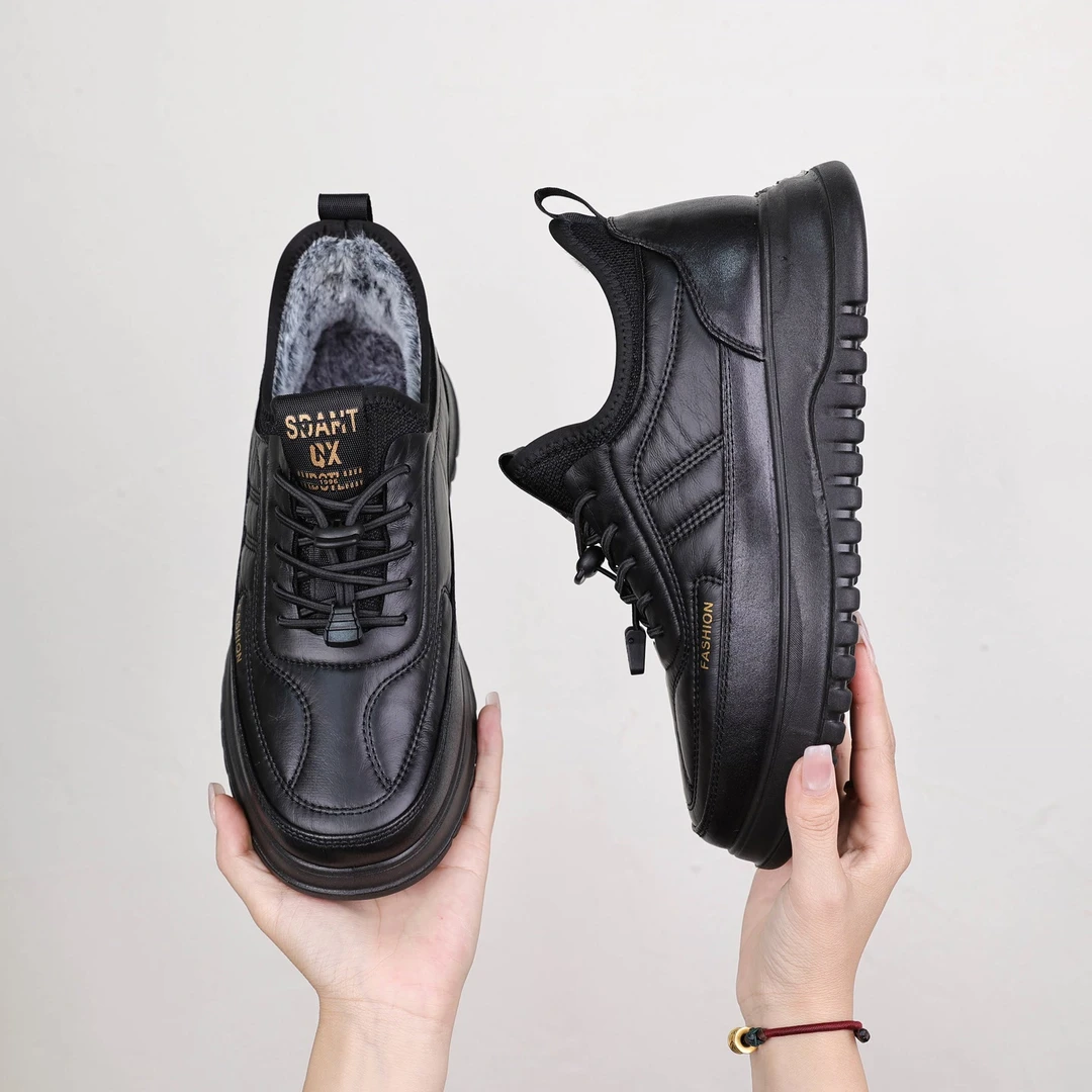 祥福云【男士休闲】冬季新款加绒保暖超轻防滑一脚蹬男士棉鞋