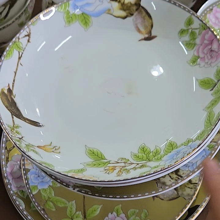 瓷片微瑕琴瑟和鸣8寸6个深盘666666