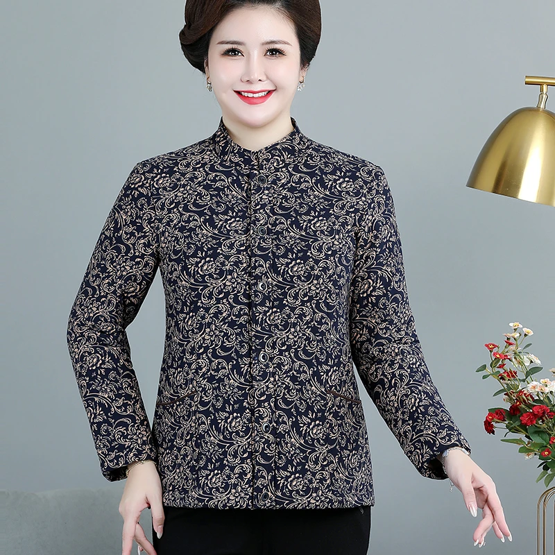 老年奶奶装冬季驼绒女花棉袄加厚保暖轻便妈妈棉衣外穿老太太棉袄