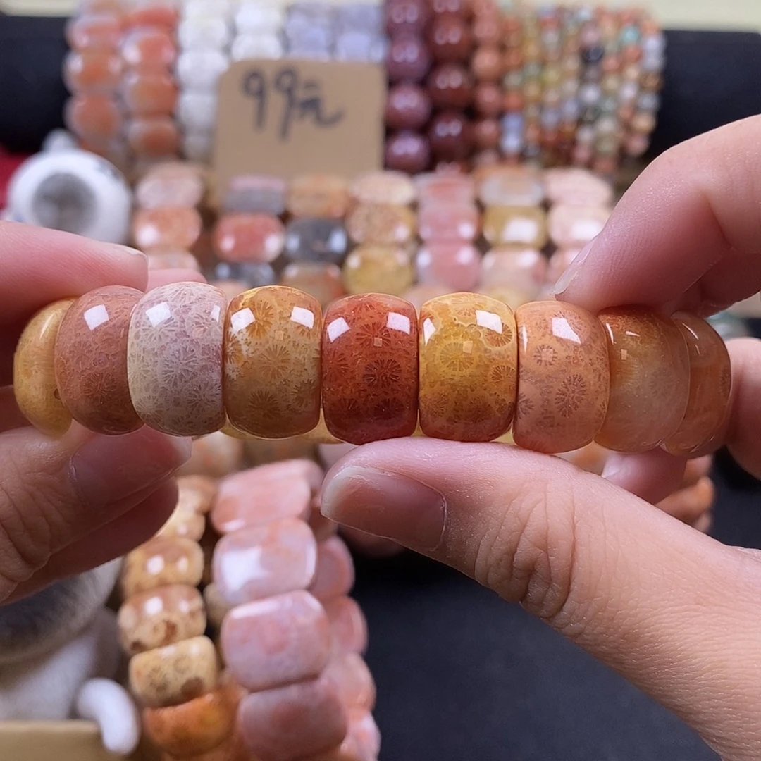 硅化珊瑚（珊瑚玉）未镶嵌手牌10