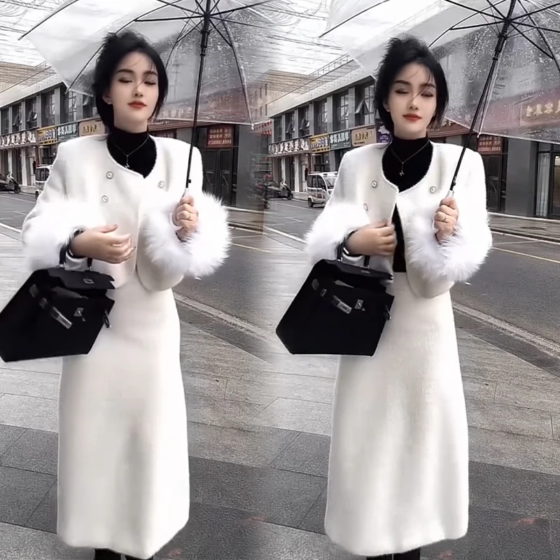 2025秋冬新款时尚显瘦气质网红高档套装女高级百搭宽松大码两件套