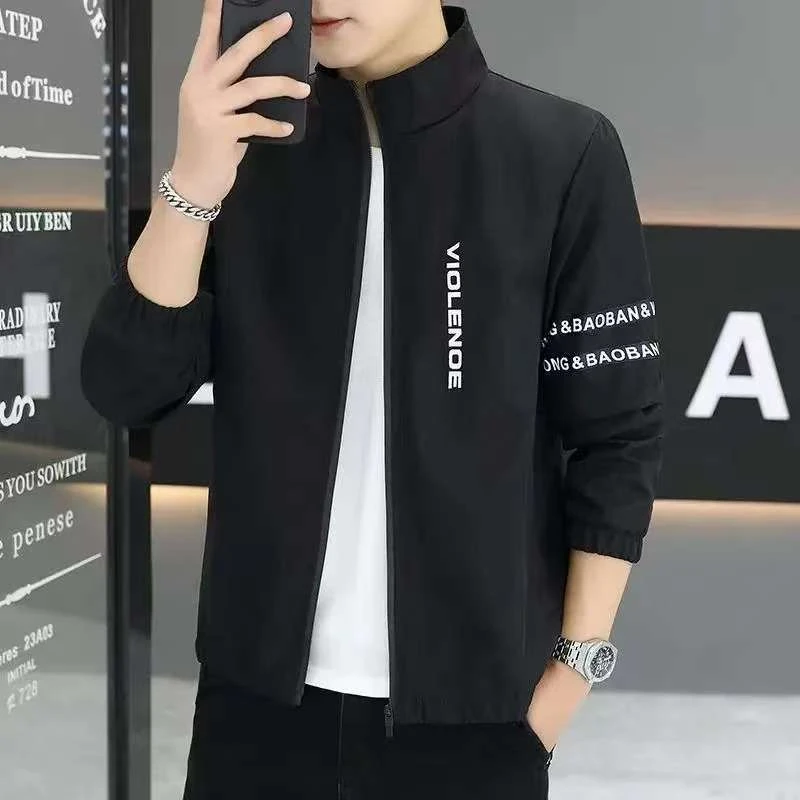 20潮流男款外套秋冬新款男装冲锋上衣2025休闲立领夹克运动服男