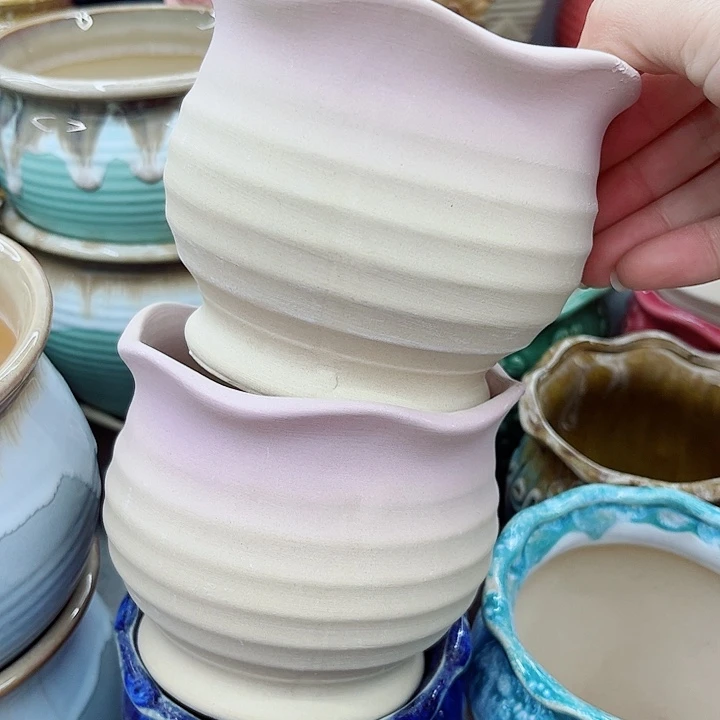 多肉绿植陶瓷花盆9.9包邮，有孔