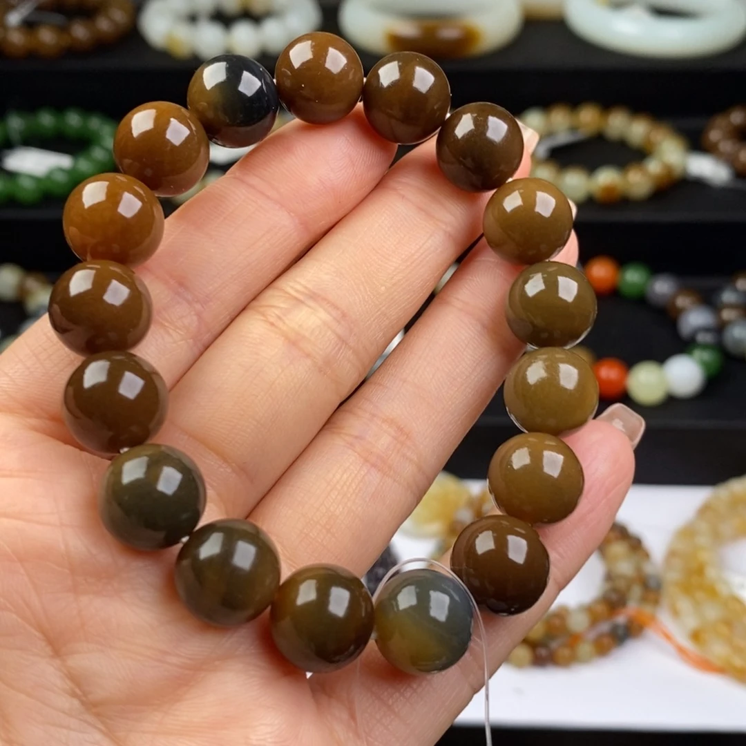 和田玉珠串未镶嵌波**涌