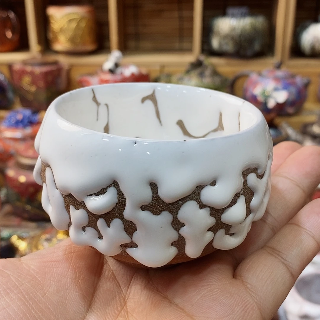 粗陶柴烧志野茶器