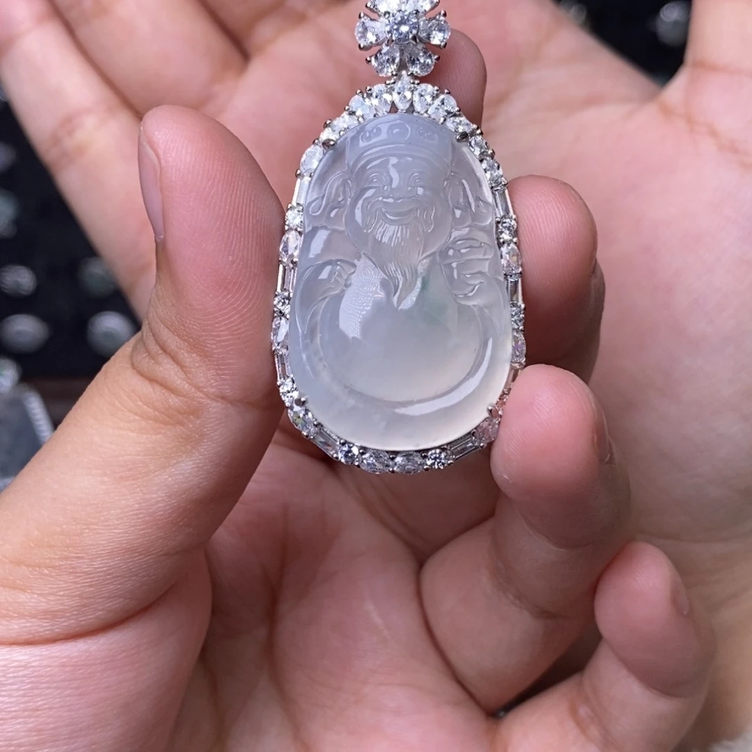 翡翠银S925镶嵌吊坠(赠链)