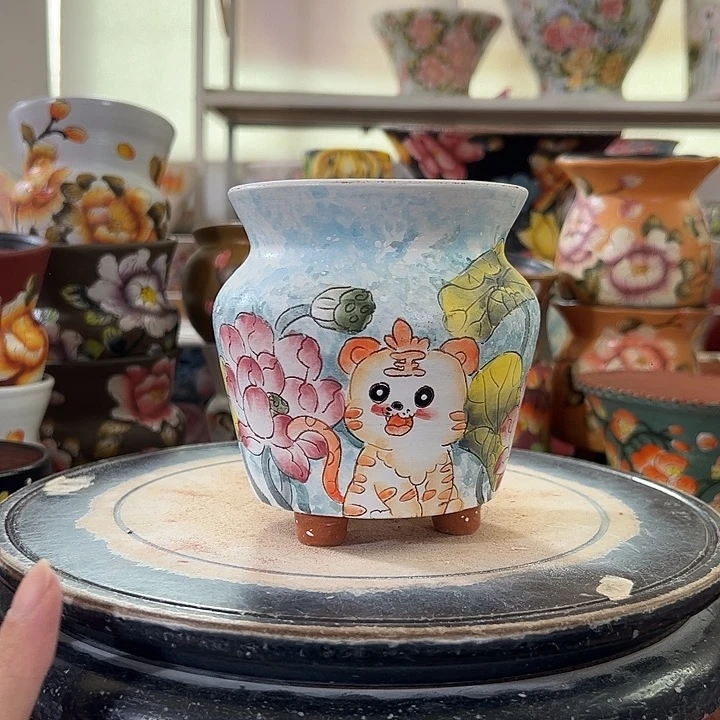 景德镇陶瓷幸运花盆