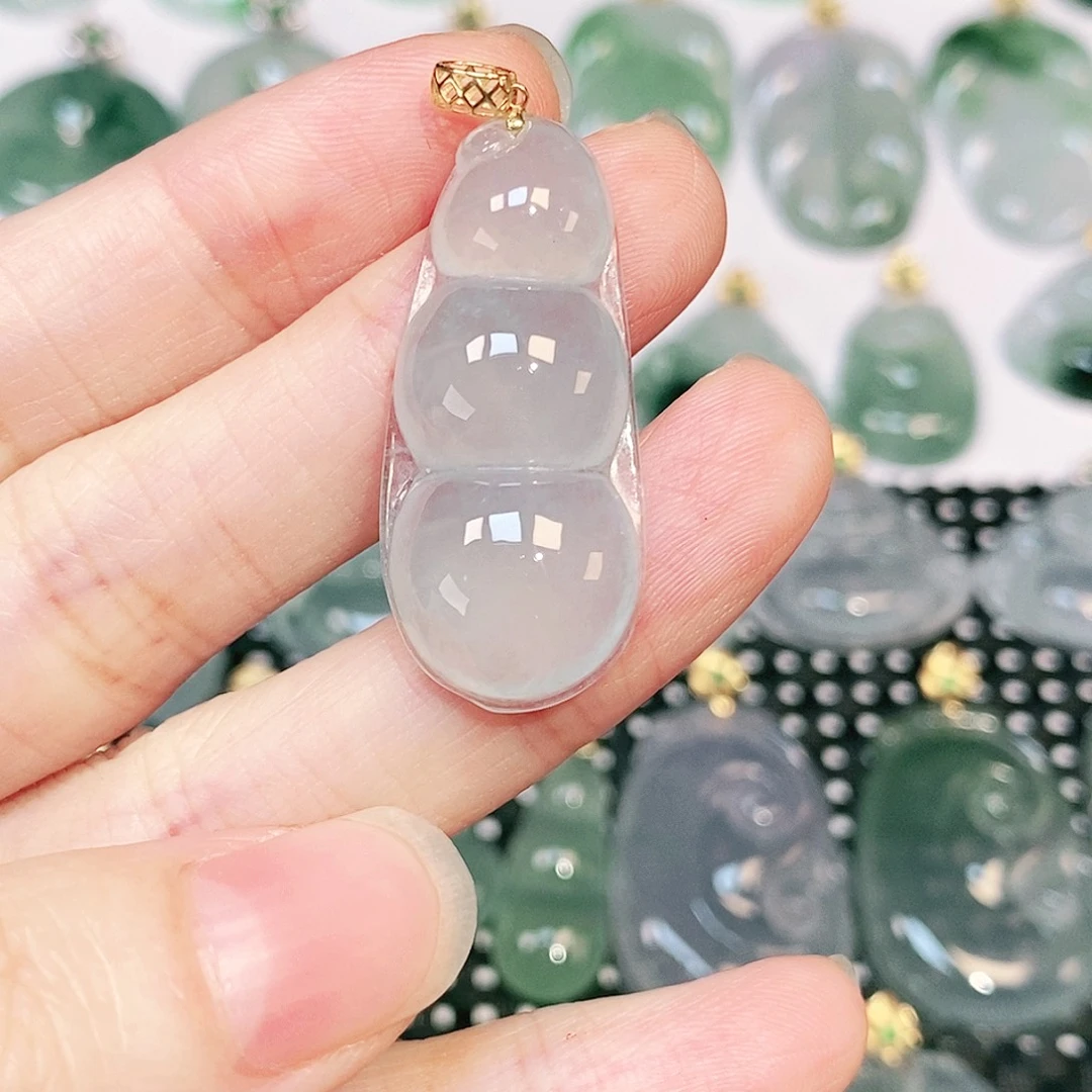 是***呀翡翠18K金镶嵌吊坠(不含链)