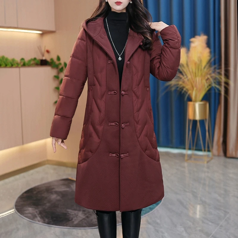 冬季新款减龄气质时尚百搭中长款羽绒服W-65-3