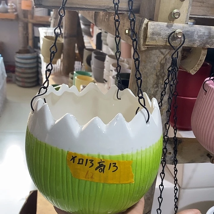 陶瓷花盆有孔 瑕疵介意勿拍