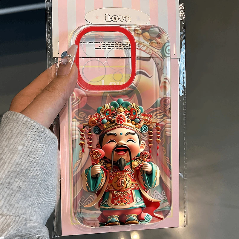 中国风财神适用苹果16 15手机壳iPhone13promax防摔14 12男女软11