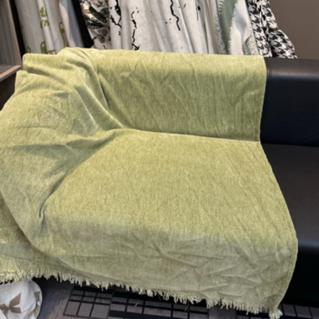 【高货纯色淡绿】沙发巾绿色奶绒四季可用