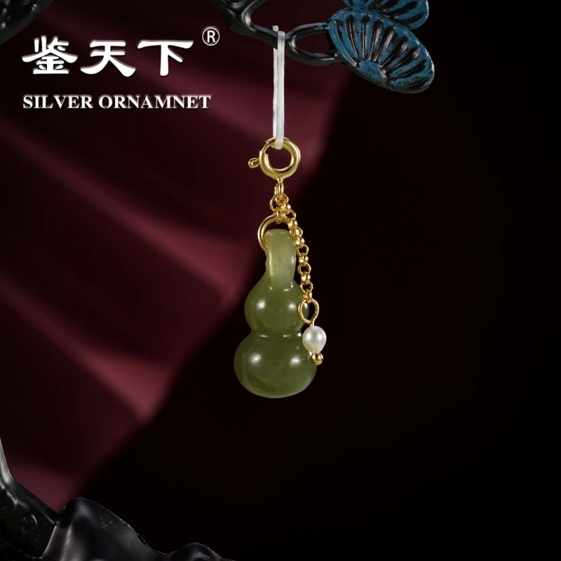 镀金葫芦珍珠流苏弹簧扣吊坠01910170