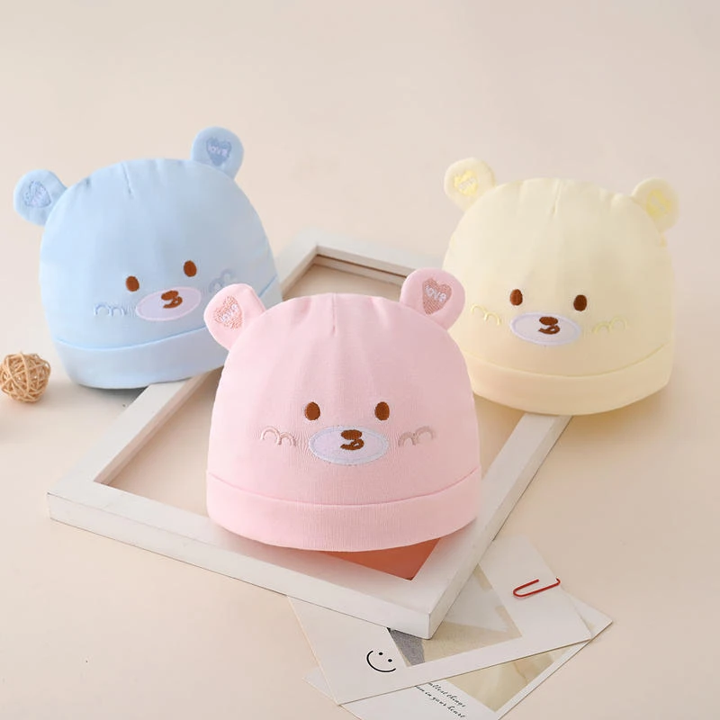 新生儿帽子秋冬纯棉无骨初生宝宝超萌可爱套头帽男女婴儿帽子胎帽