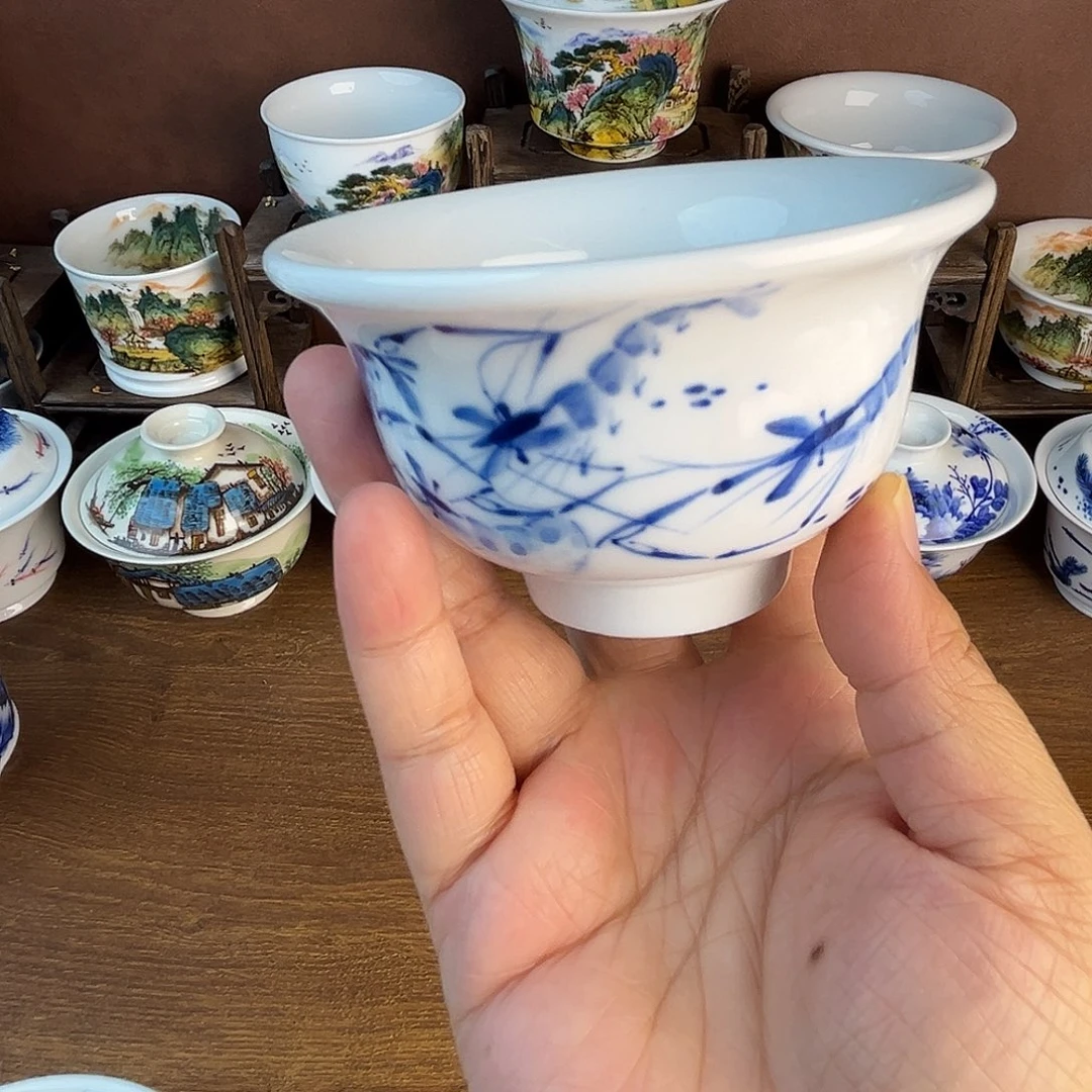 忠意堂釉下彩虾趣