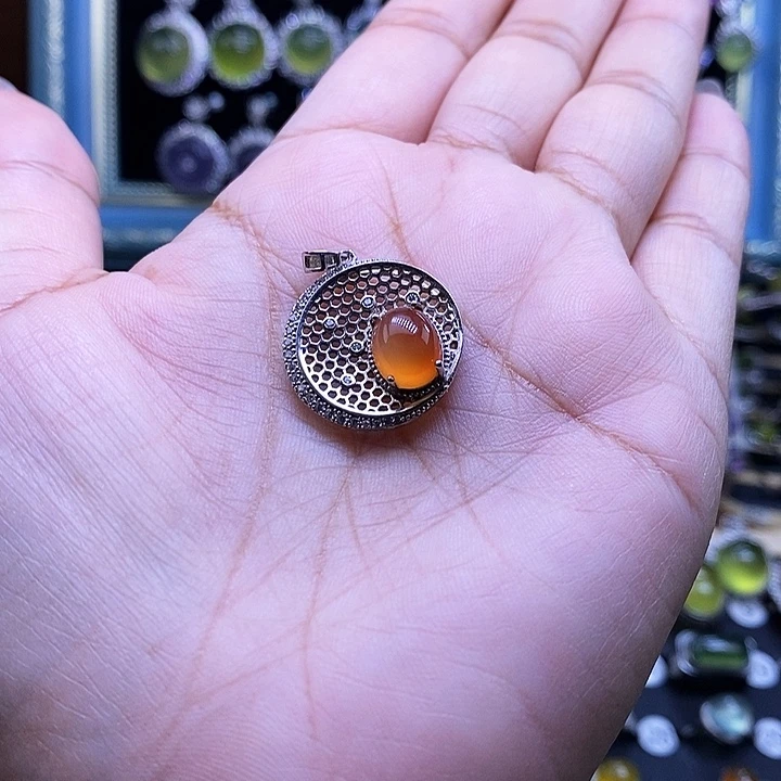 岫玉银S925镶嵌颈饰吊坠