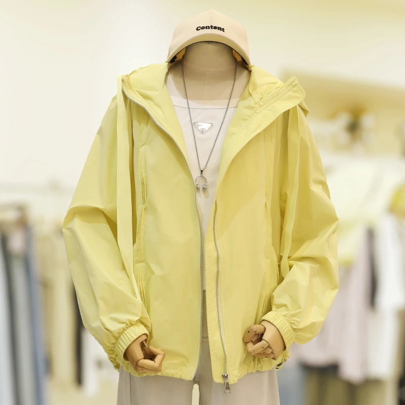 zaw大码女装120斤到220斤高端连帽防晒外套夏季薄款胖mm上衣25147