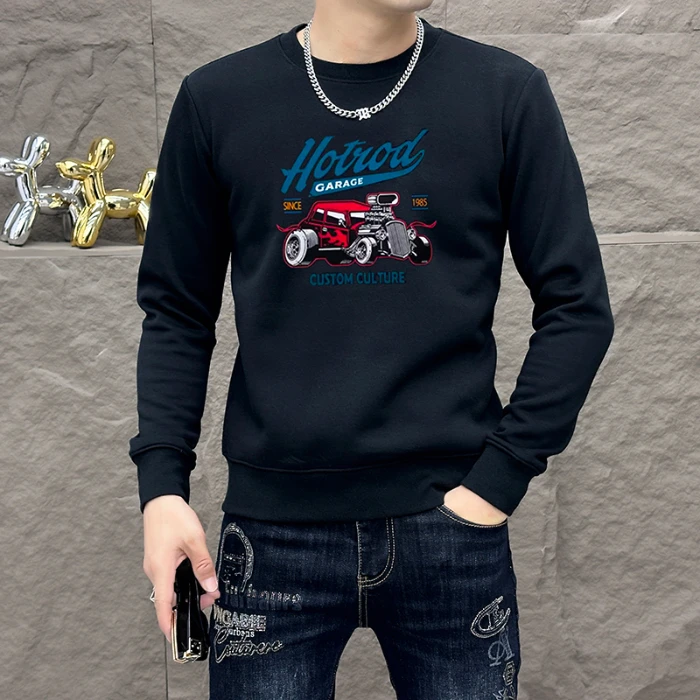 2025秋冬新款字母卫衣男款轻奢高档男士长袖印花圆领时尚百搭男装