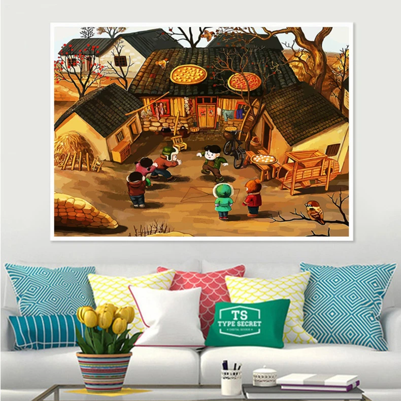 童年时代十字绣2021新款线绣客厅卧室餐厅卡通简单小件手工刺绣