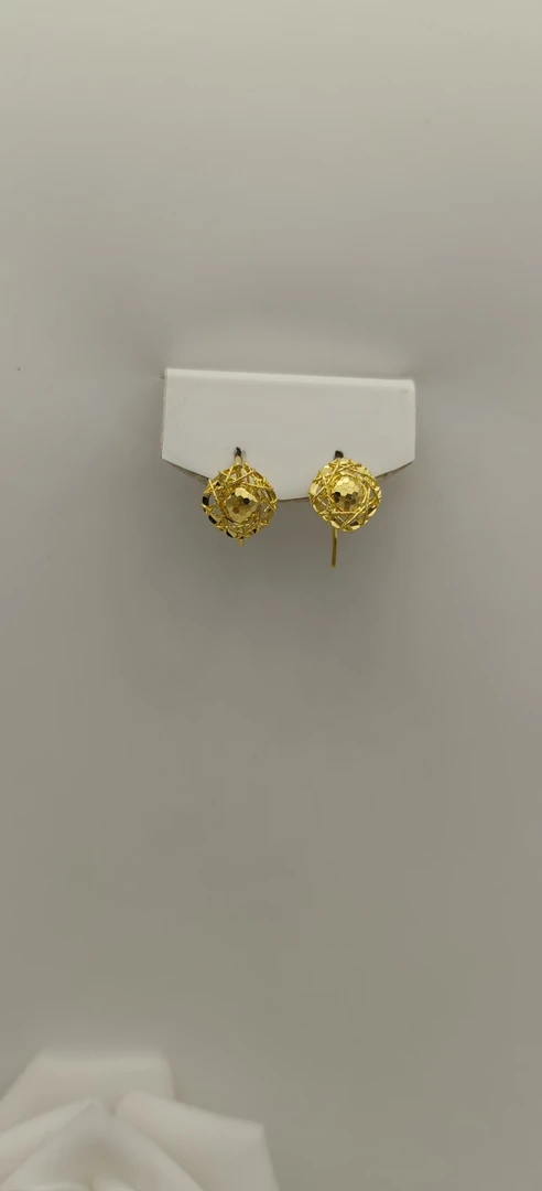 足金999 5G花丝闪光耳钩耳钉2.85克