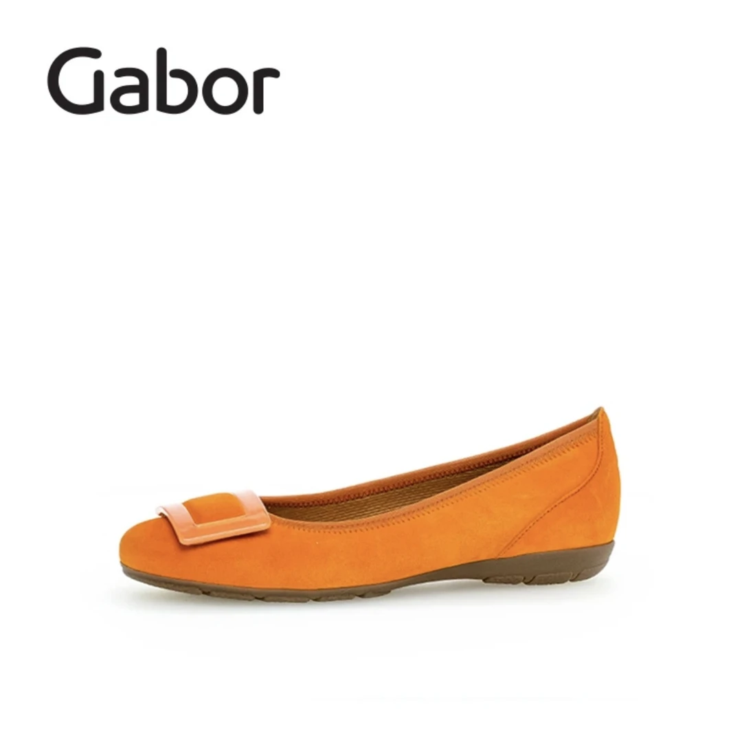 Gabor德国嘉步4416412-20橘色通勤女单鞋百搭平底鞋舒适休闲女士