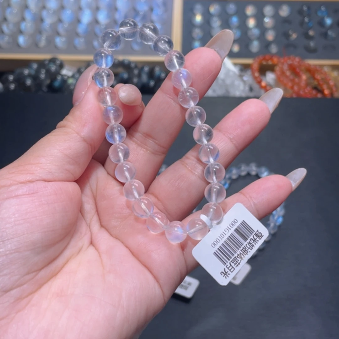言***长石手链未镶嵌蓝月光手链7.5mm