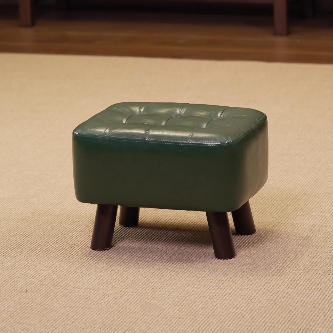 【长方形软包沙发】实木凳子软包家用新中式床尾小凳客厅皮凳穿鞋凳