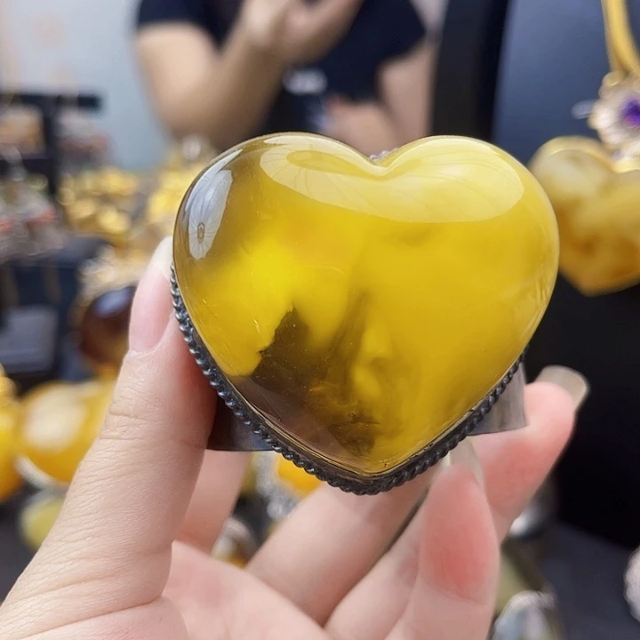 银S925镶嵌琥珀裸石