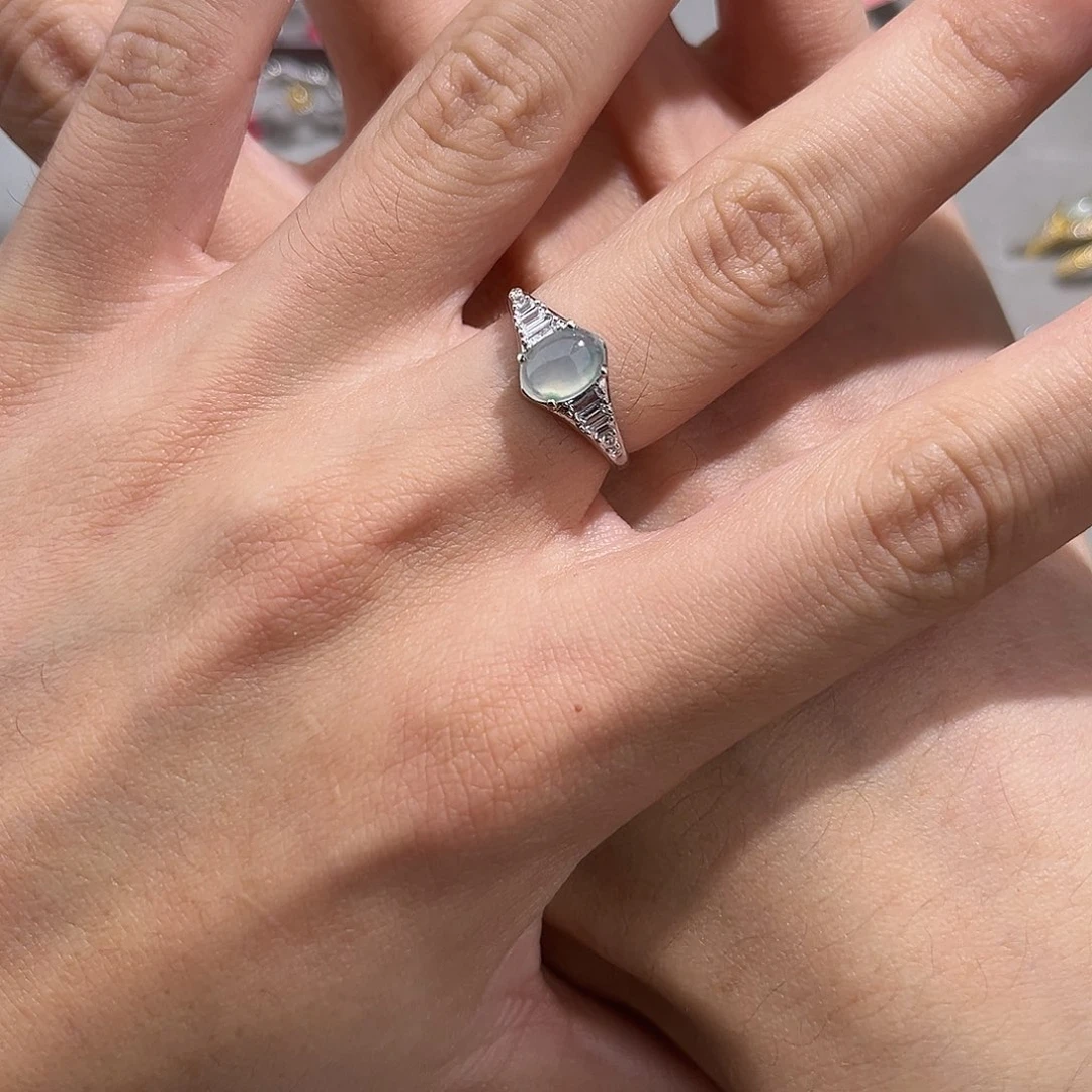 翡翠戒指银S925镶嵌njiik