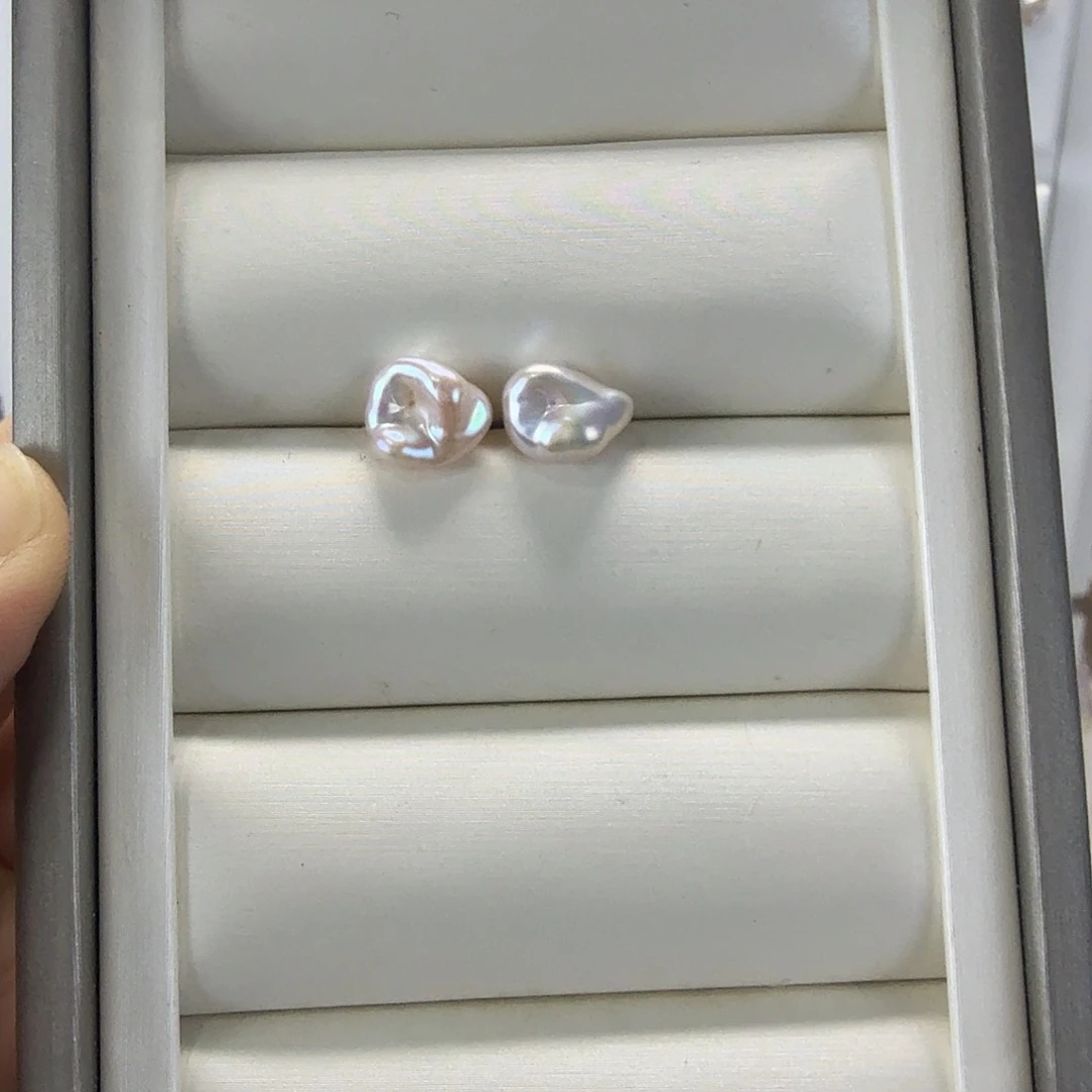 银S925镶嵌淡水珍珠耳饰