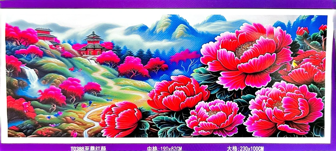 至尊红颜四股线大格十字绣客厅挂画