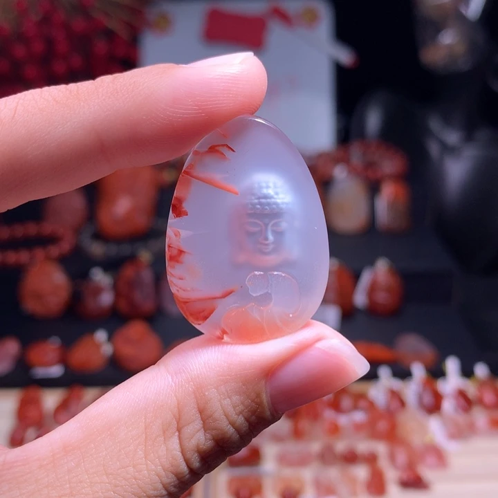 南红玛瑙未镶嵌珠宝半成品悟道拜佛