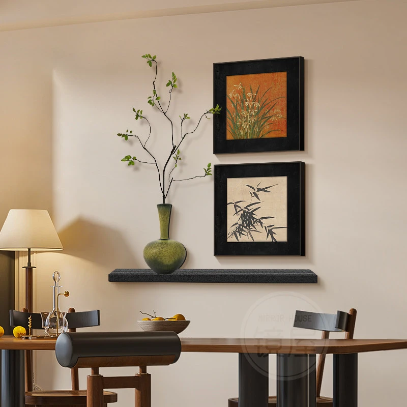 中古风餐厅装饰画小众艺术玄关走廊过道挂画复古餐桌背景墙面壁画