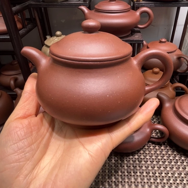 月***曲紫砂茶壶微瑕底槽清潘壶260cc