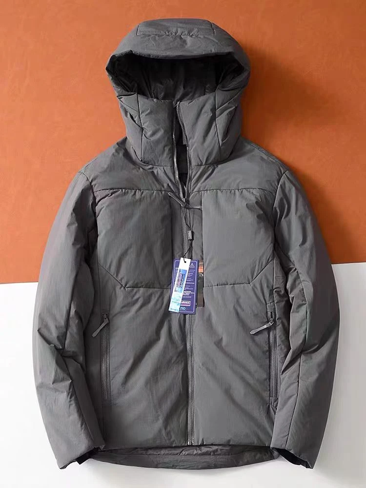 掌柜推荐！冬季户外白鸭绒连帽羽绒服（袖子和帽子均为科技棉）28113