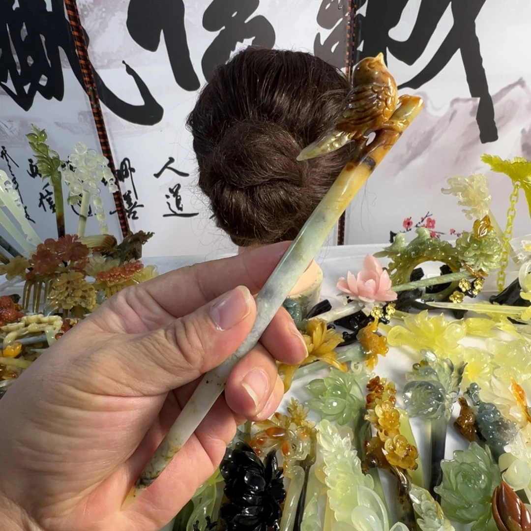 蛇纹石玉未镶嵌发饰