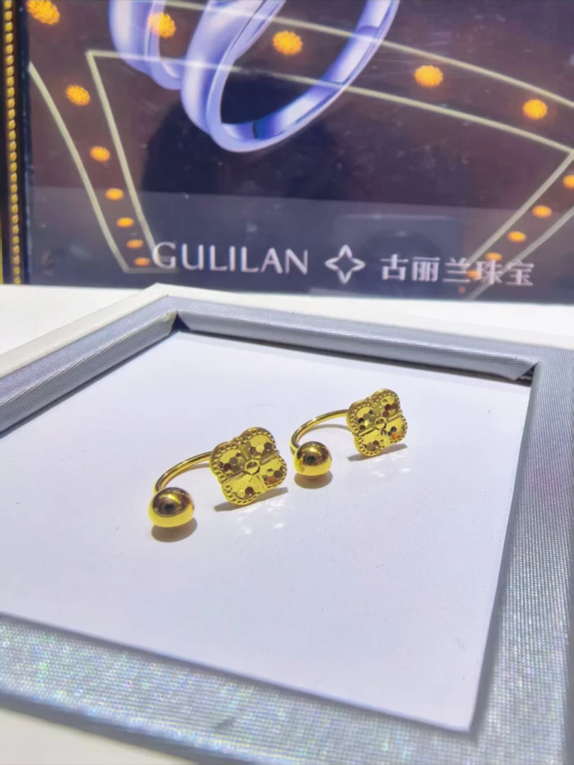 5G足金999 新款U型耳钉（进入选择款式，不支持七天无理由退货）