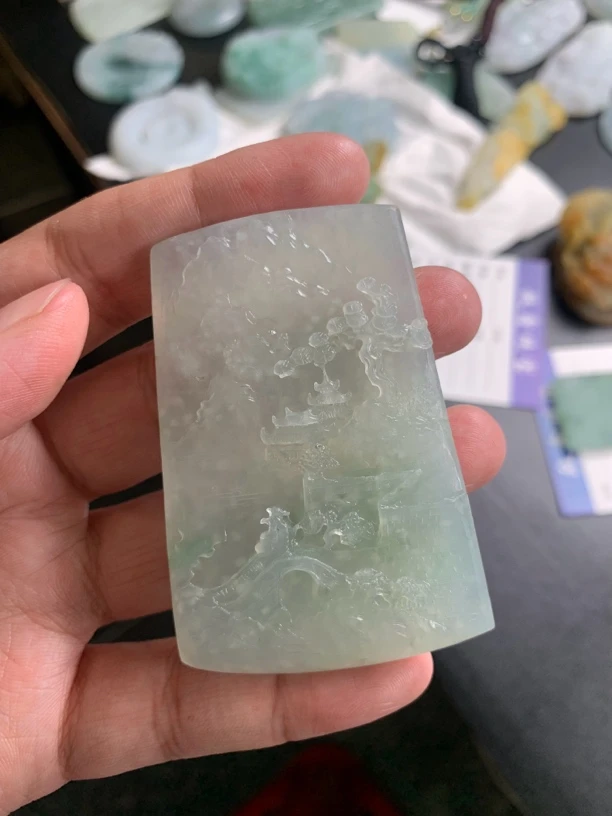 翡翠山水毛货无鉴赏期