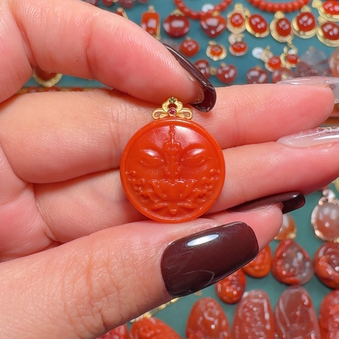 南红玛瑙南红18K金镶嵌