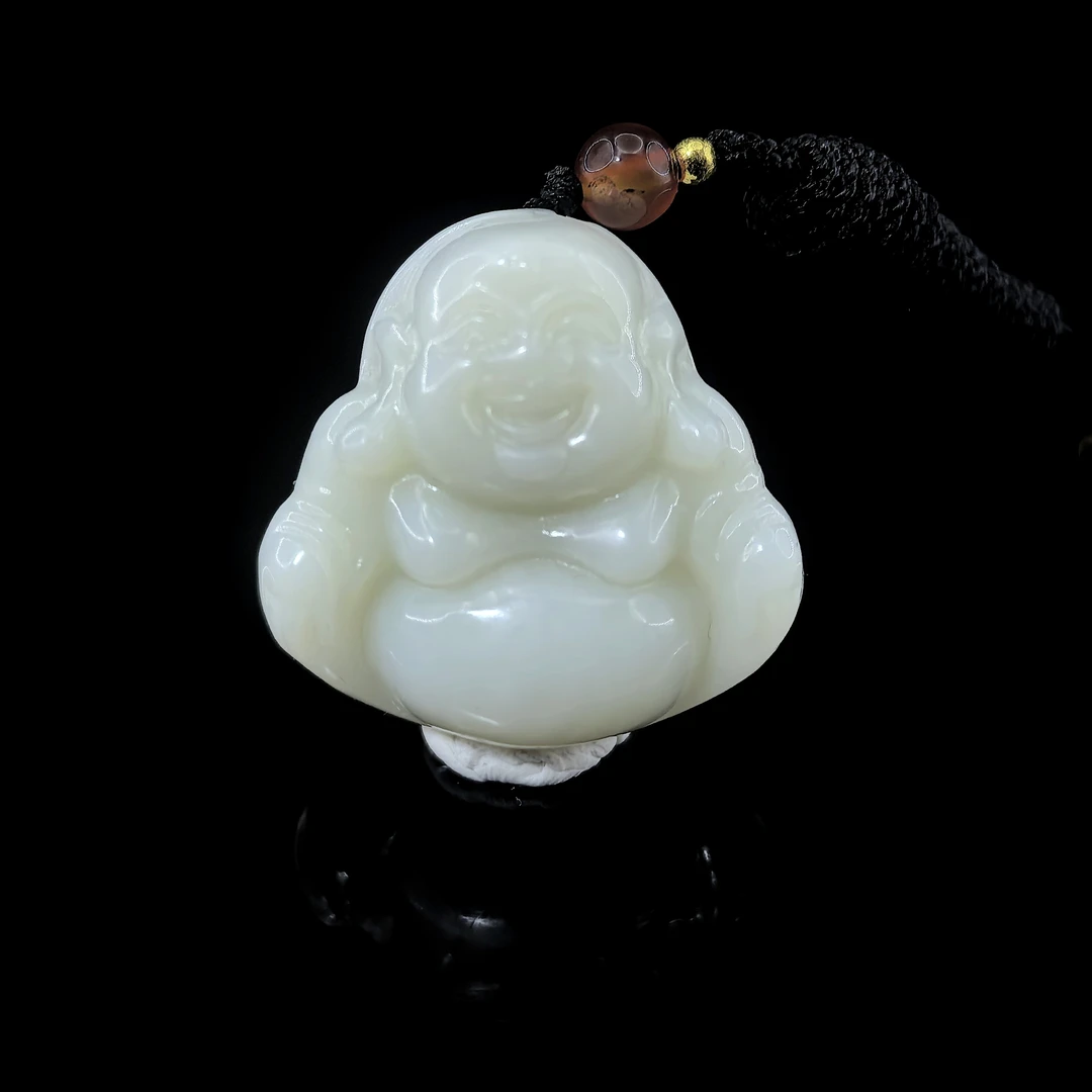 hz-21【和田玉、弥勒】33x33.4x11.5mm 19.21g