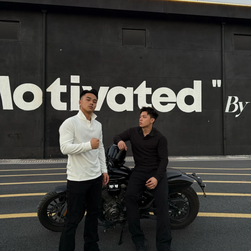 【硬】25ss美式海鸥领POLO衫男士休闲纯色针织弹力高级感长袖秋上衣