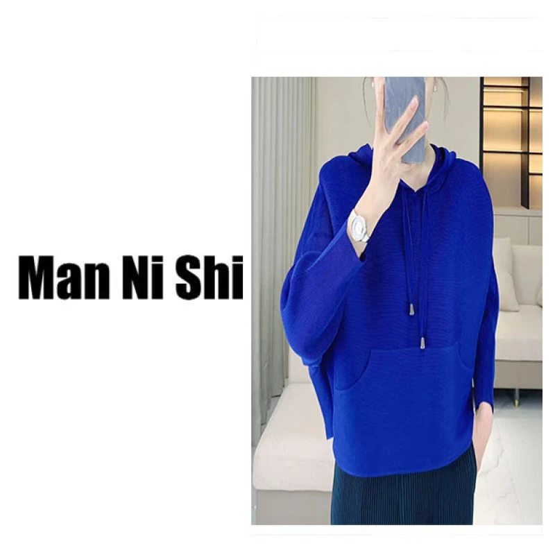 2025气质时尚蓝色褶皱针织衫GFS0430-8840