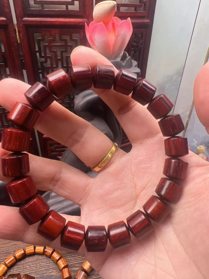 印度小叶紫檀手串文玩手串金星桶珠老型珠手串手链佛珠串珠男女款